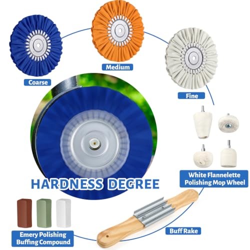 12 Pcs 8″ Airway Polishing Wheel Kit for Angle Grinder, Metal Buffing