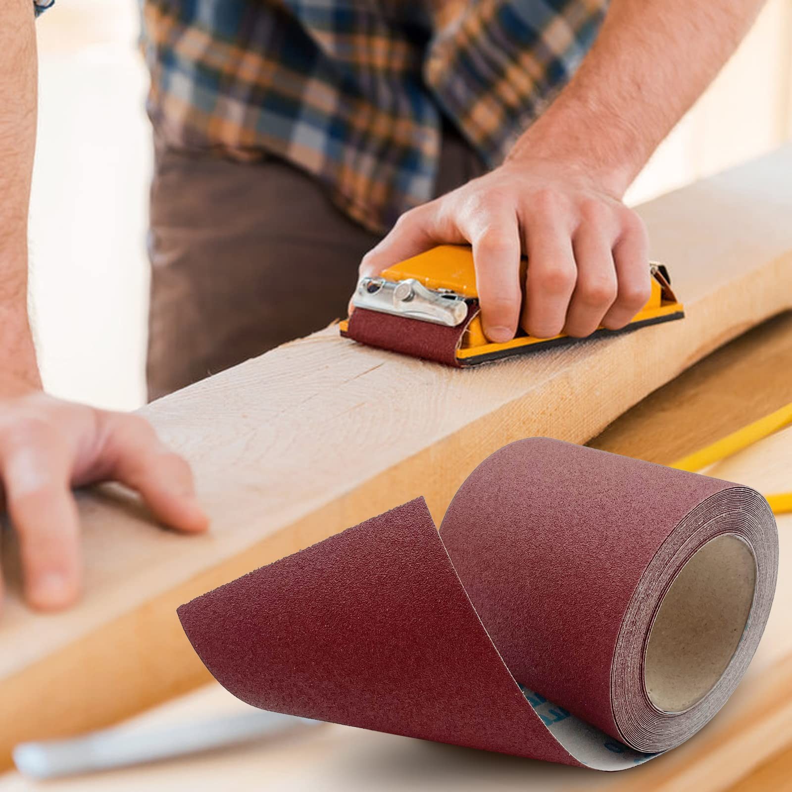 120 Grit Emery Cloth Roll, 4.5 Inch Wide 32.8 Ft Long (Equals 1/4 Sheet Sandp