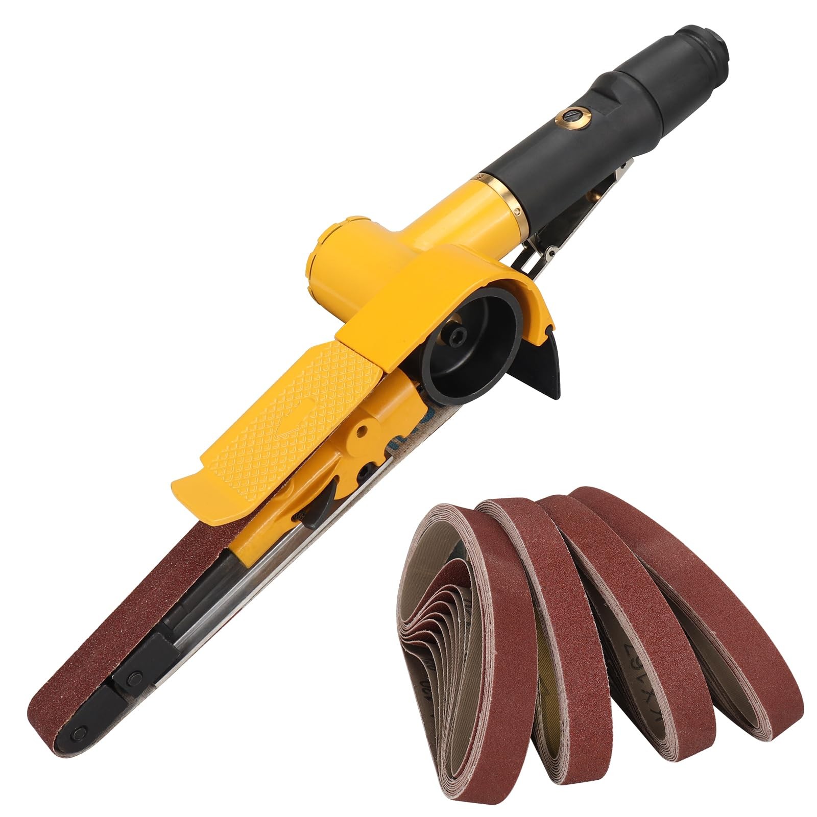 NuoDunco 3/4″ x 20-1/2″ Pneumatic Air Belt Sander Set With 12Pcs…