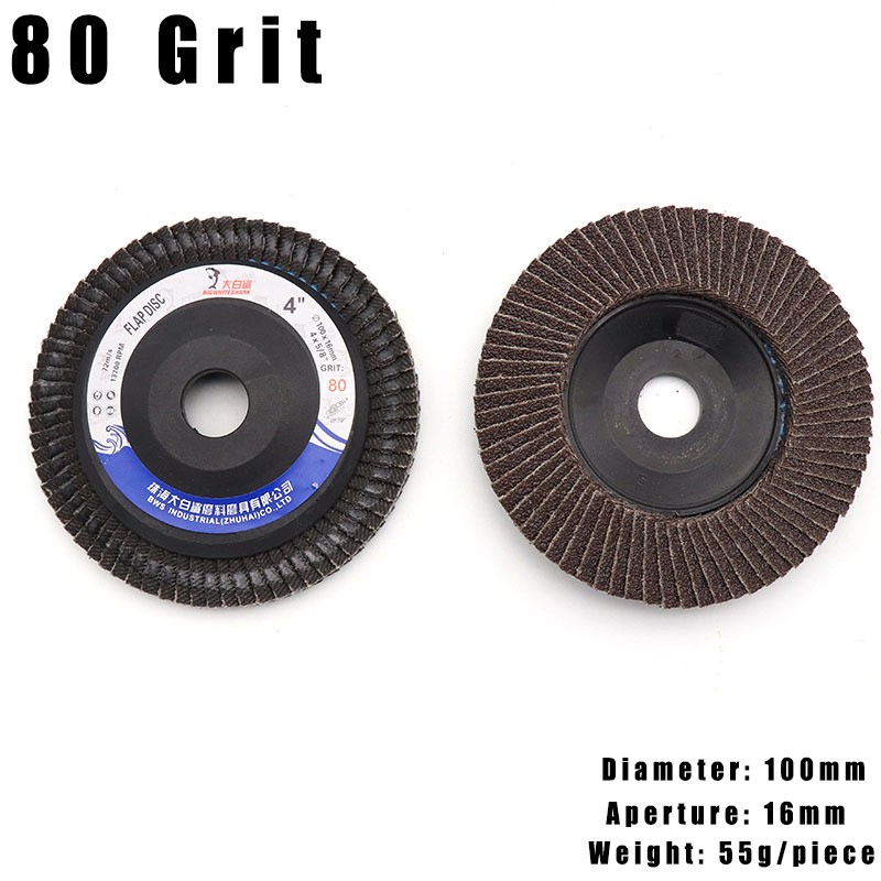 4” 100 x 16mm Flap Grinding Sanding Disc Angle Wheel Grinder 60 80 240 320Grit
