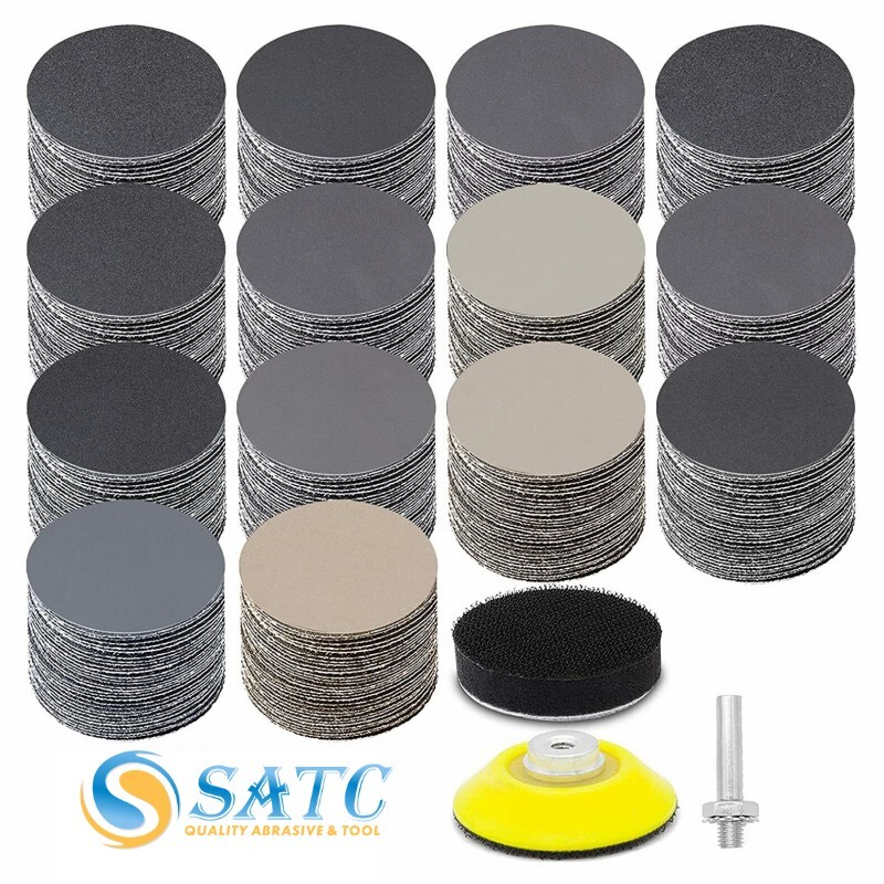 182PCS 2″ Hook Loop Sanding Discs Drill Wet Dry Sandpaper Pads Kit 60-10000 Grit