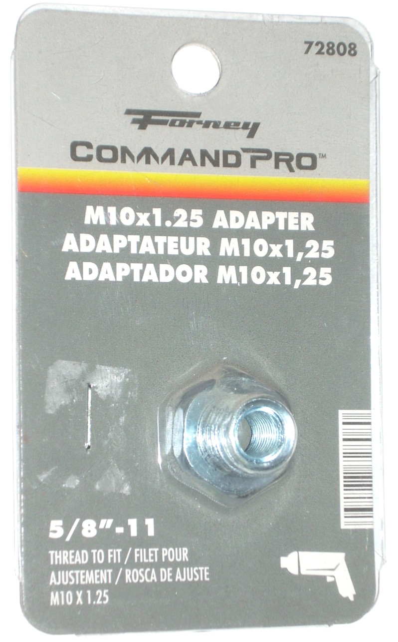 Forney Grinder Adaptor Female M10 x 1.25 Thread to Male 5/8-11 Thread – 72808