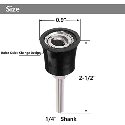 2 Pack 1 Inch Roll Lock Sanding Pad Holder Quick Change Disc Adapter 1/4 Shank