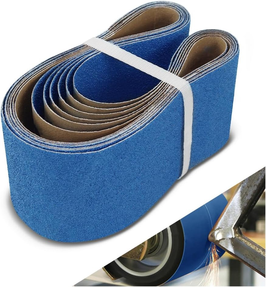 4 X 36 Inch Sanding Belts, 6 Pcs 80 Grit, Zirconia Sanding Belts for Metal Polis
