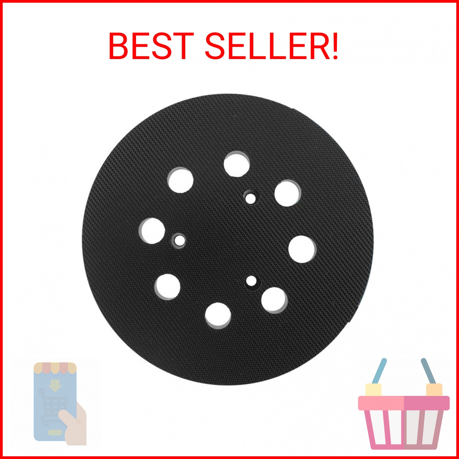 5 inch 8 Hole Sander Hook and Loop Replacement Pad For DeWalt DW420, DW421, Dw42