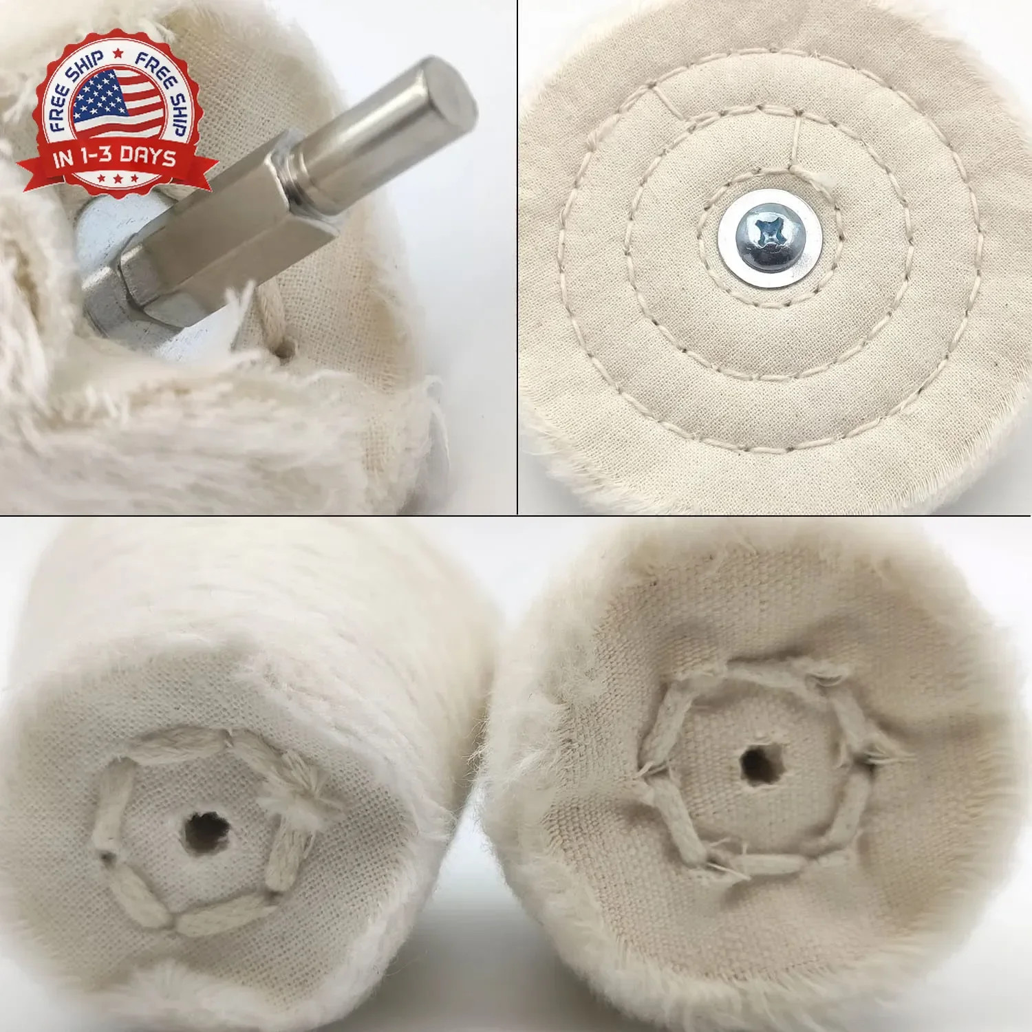 6 pcs Buffing Wheel for Drill,Buffing Pad Polishing Wheel Kits,Wheel Shaped Poli