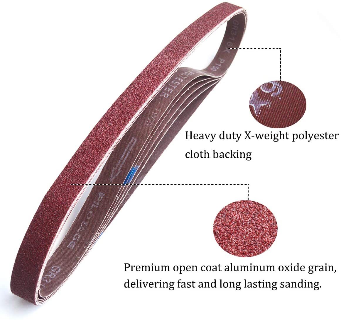 15PCS 3/8×13 in Sanding Belt 40-800 Grit Polishing Sander Belt For Belt sander