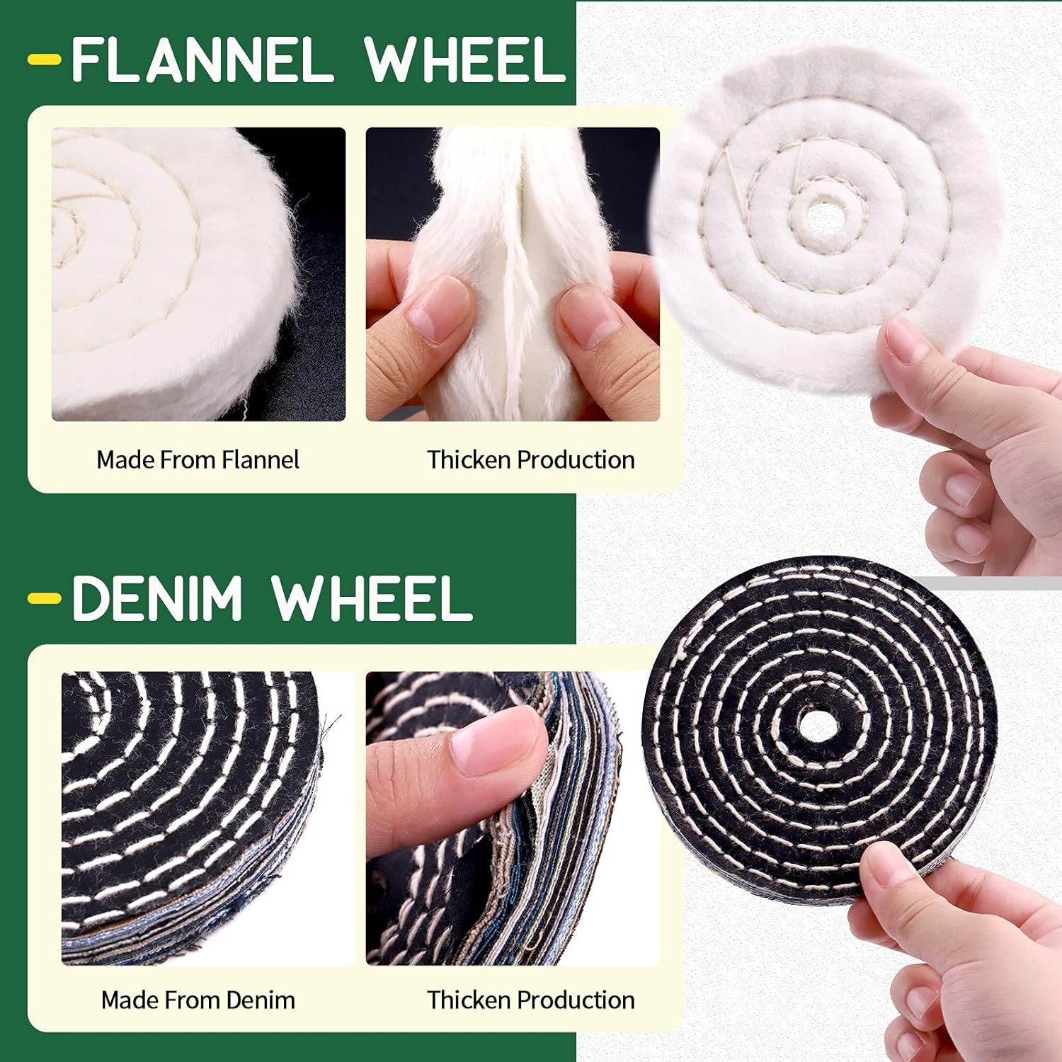 8 Pcs 4 Inch Buffing Polishing Wheel Kit with 1/2″ Arbor Hole