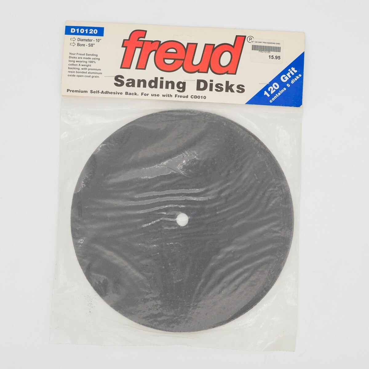 Freud 10″ Sanding Disks, 120 grit, (5 pack)