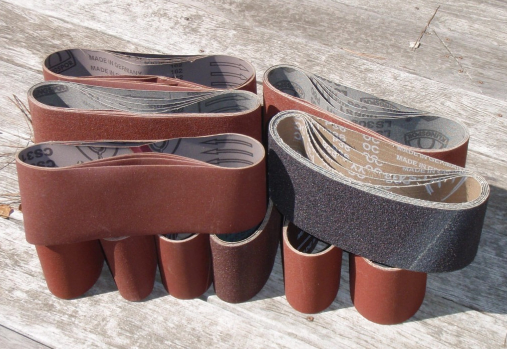 4 X 24 Aluminum Oxide Sanding Belts (lot of 55, various grits)
