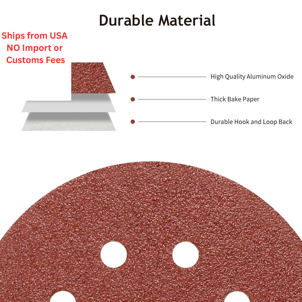 SUPBICCO 50 PCS 5 Inch 8 Hole Sanding Discs, 60 80 120 240 320 5 inches, Gold