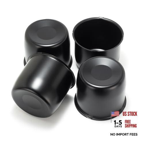 4 Pcs 4.25″ Push Through Wheel Center Caps for Truck OD:4.25″ H:3.66″ Black