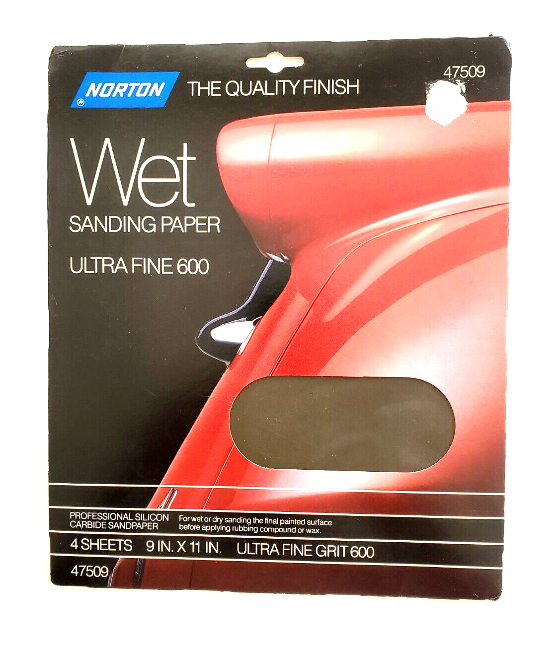 NORTON 600 grit WET SANDING PAPER 9 x 11 inch 47509 4 sheets per pkg