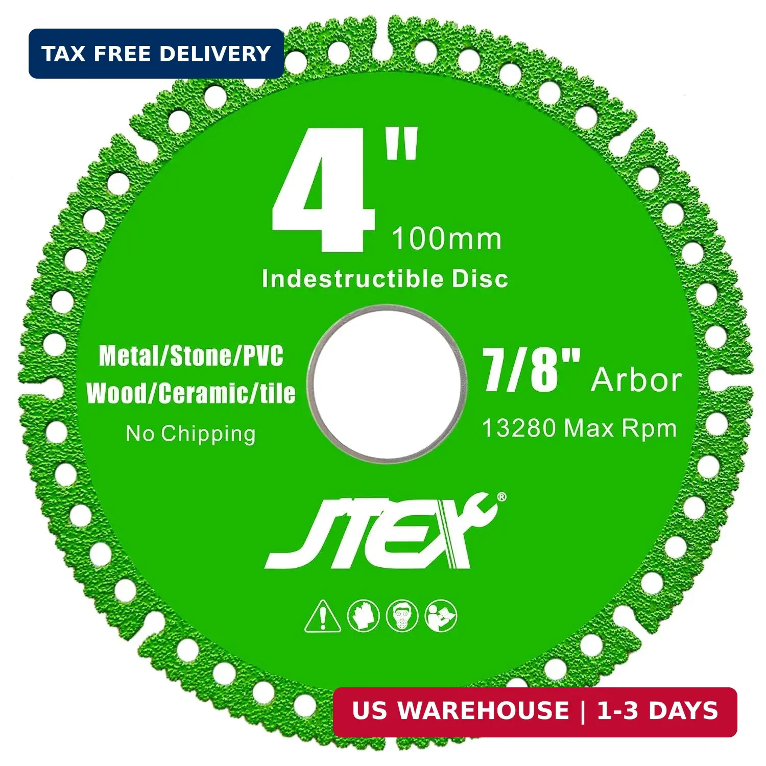 JTEX Indestructible Disc, 4 x 7/8 Inch Multi-Material Diamond Cut Off Disc, All-
