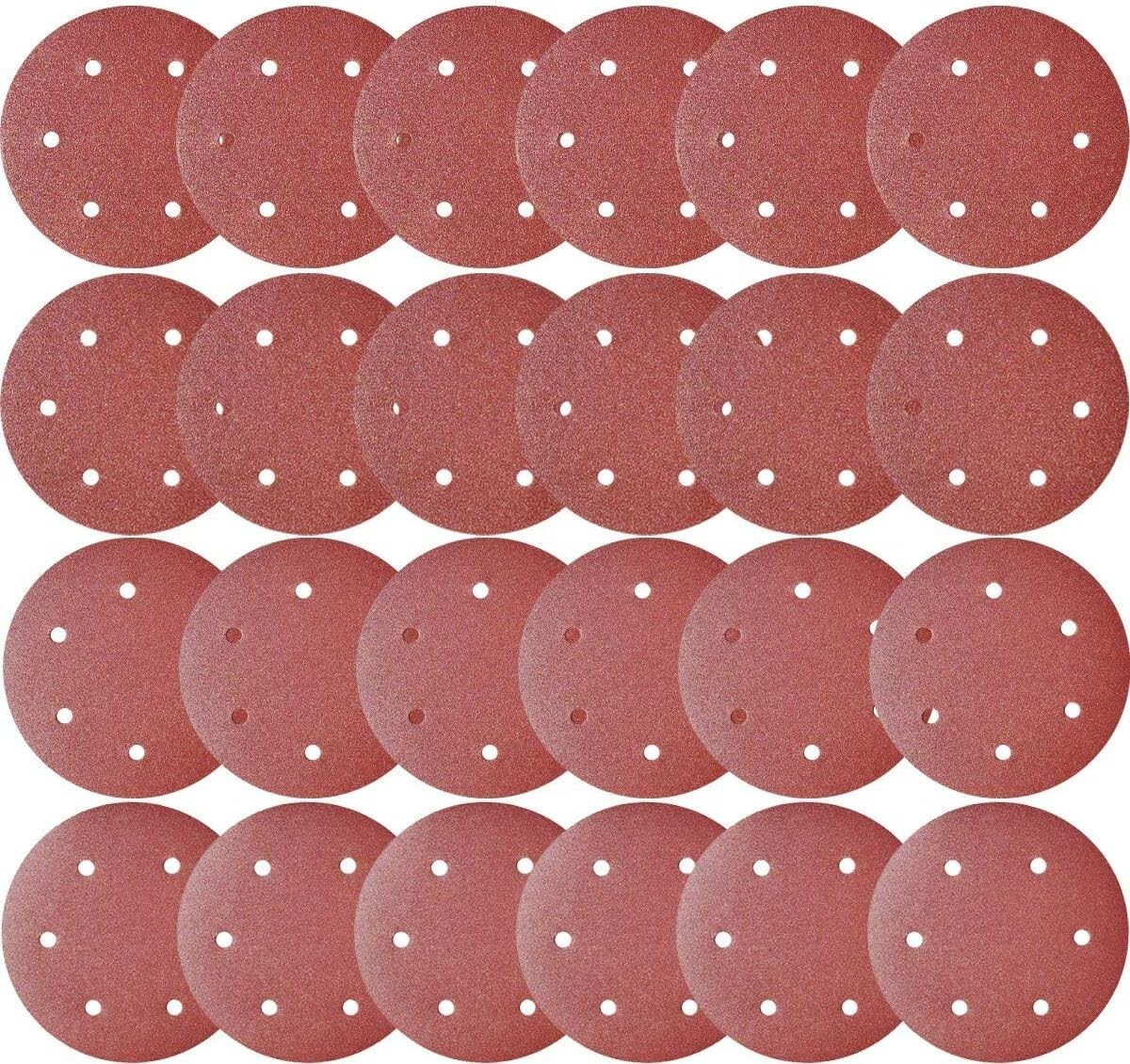 50 PCS 9 Inch 6 Hole Hook-And-Loop Sanding Discs Sander Paper for Drywall Sander