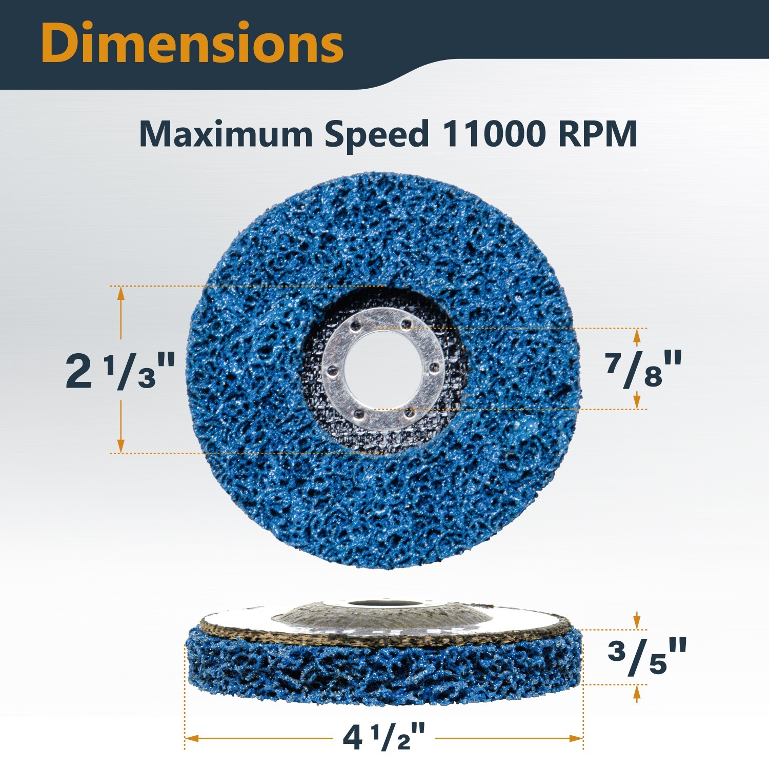 POWERTEC 4-1/2 Inch Strip Discs for Angle Grinder 6-Pack, 7/8″ Arbor Stripping