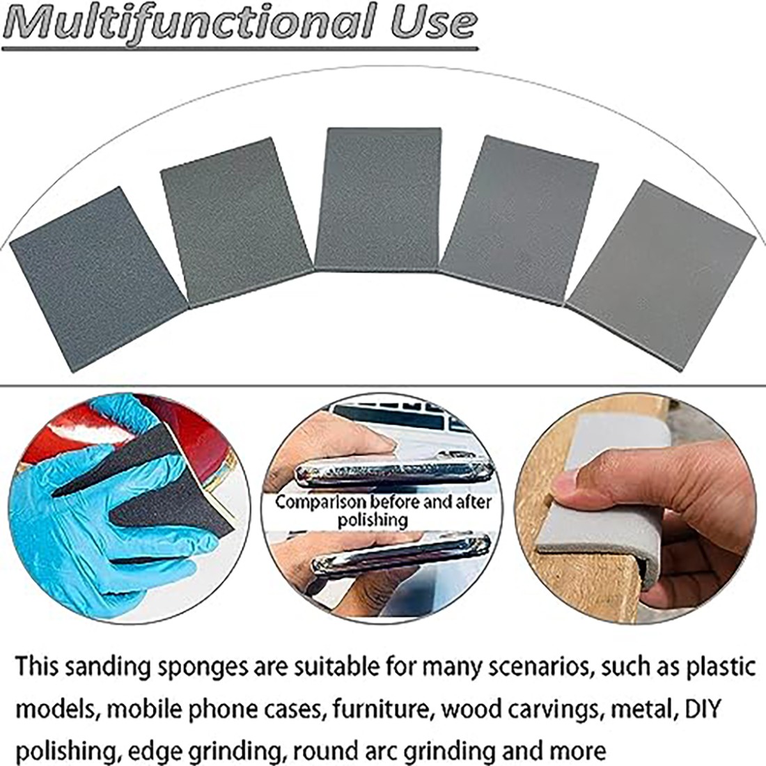 Dry & Wet Sandpaper Foam Sanding Sheets Red & Green Poli Flocking 300~3000 Grit
