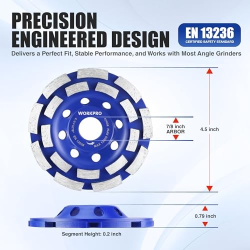 4.5″ Diamond Concrete Grinding Wheel, Double Row Cup Wheel 4.5INCH(Double Row)