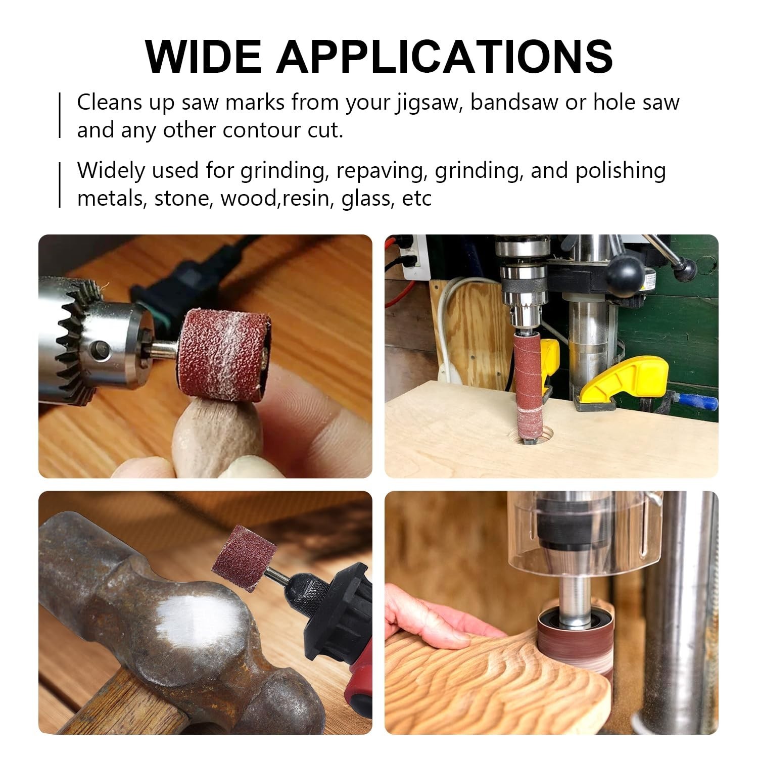 19 Pack Spindle Sander Sleeves 1/2”-3” Diameter Grit 80 150 240 for Drum