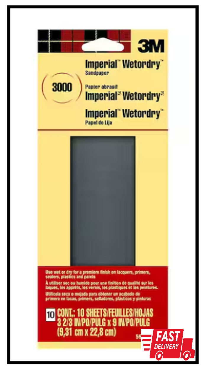 3-2/3 In. X 9 In. 3000 Grit Super Ultra Fine Grade Sandpaper (10 Sheets/pack) |