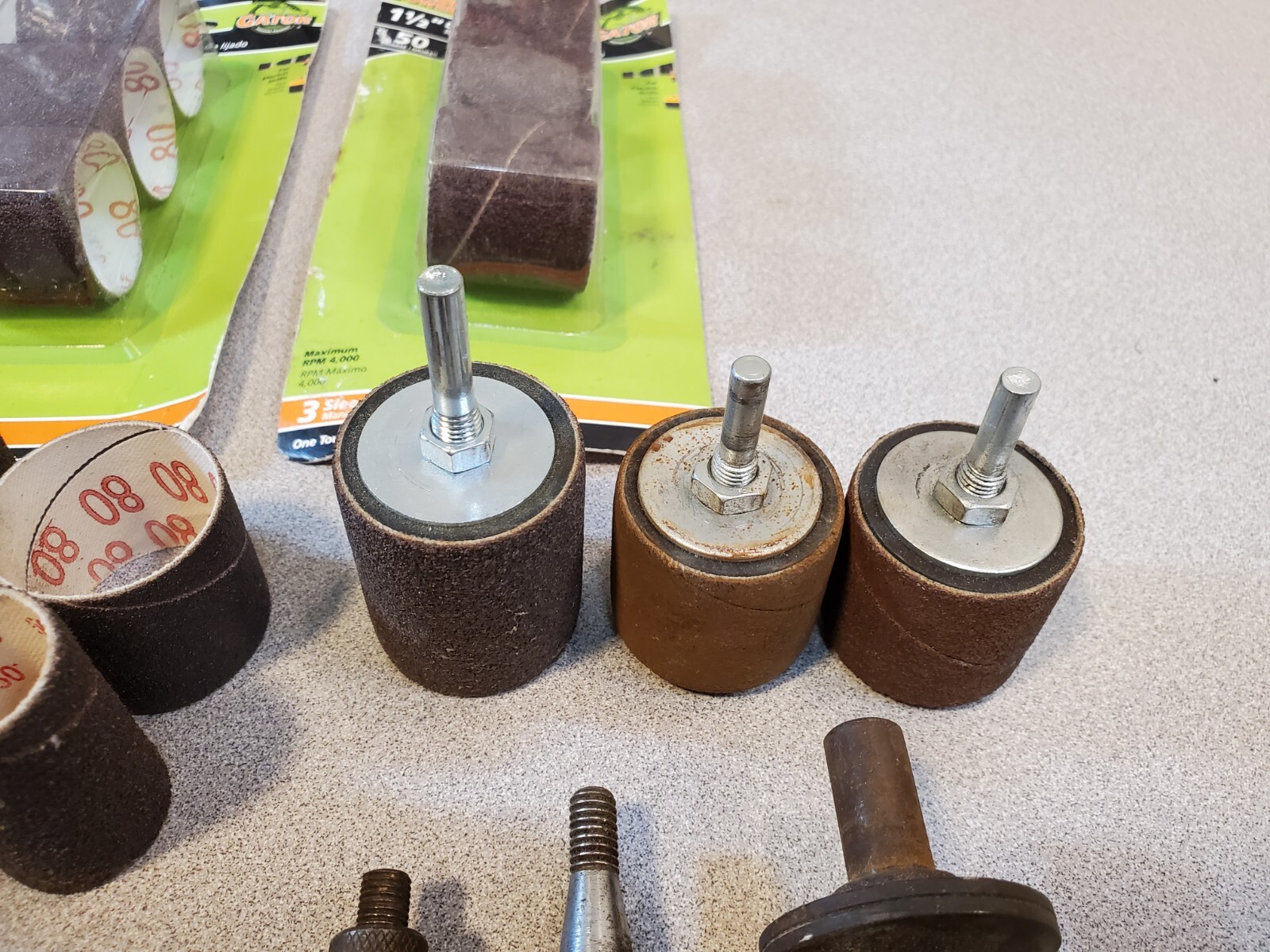 Lot of 52 Drum Spindle Sander Sleeves & Sanding Drums