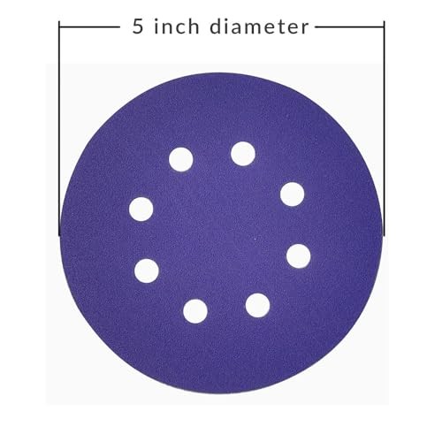 Ultra Durable Ceramic Sanding Discs, 5 inches 8-Holes, Heavy-Duty Hook & 25 40