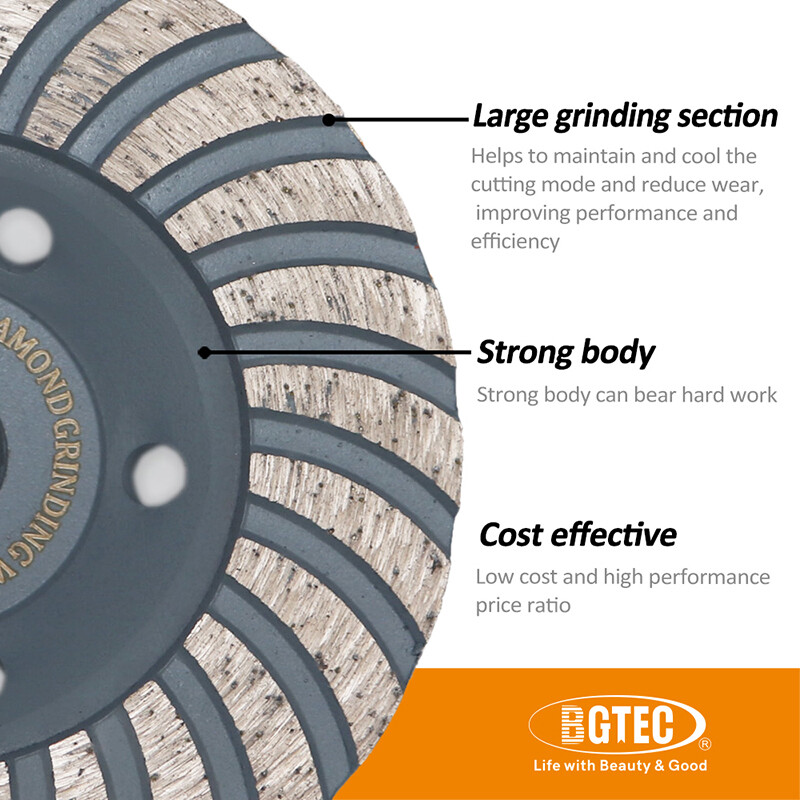 Diamond Row Cup Grinding Wheel 4-7 inch Marble Concrete Masonry Polishing Disc