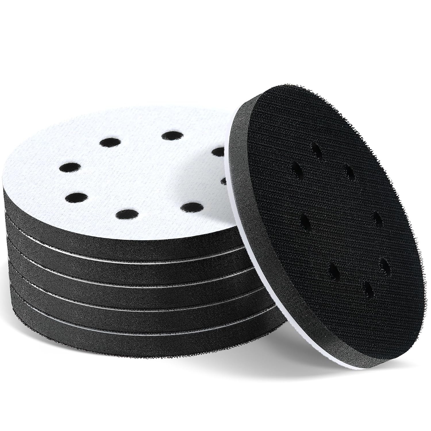 6pcs 5 Inch 8 Hole Foam Orbital Sander Sanding Pads for Orbital Sander