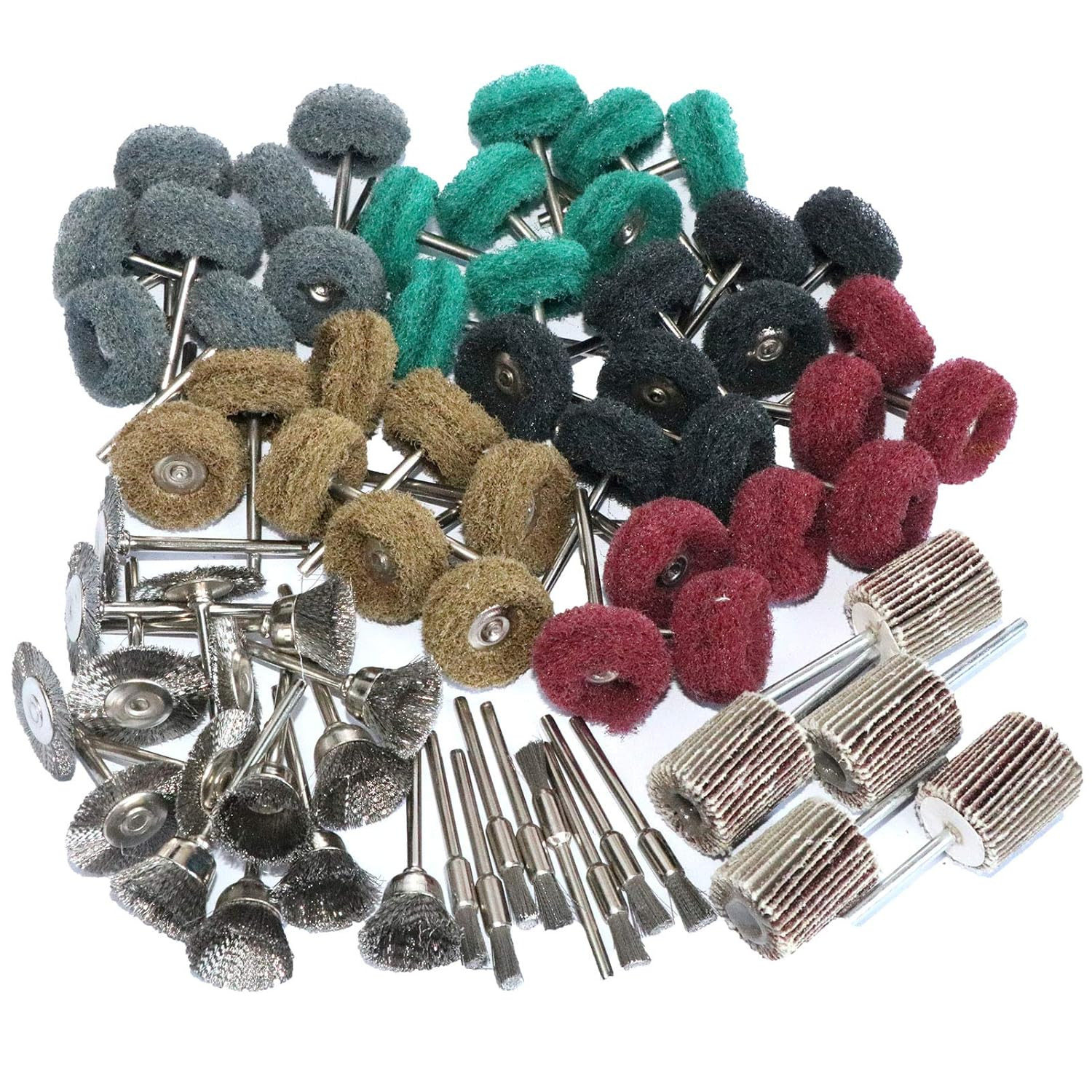 69Pcs Abrasive Wheel Buffing Polishing Wheel Wire Brushes Set for Rotary Tool