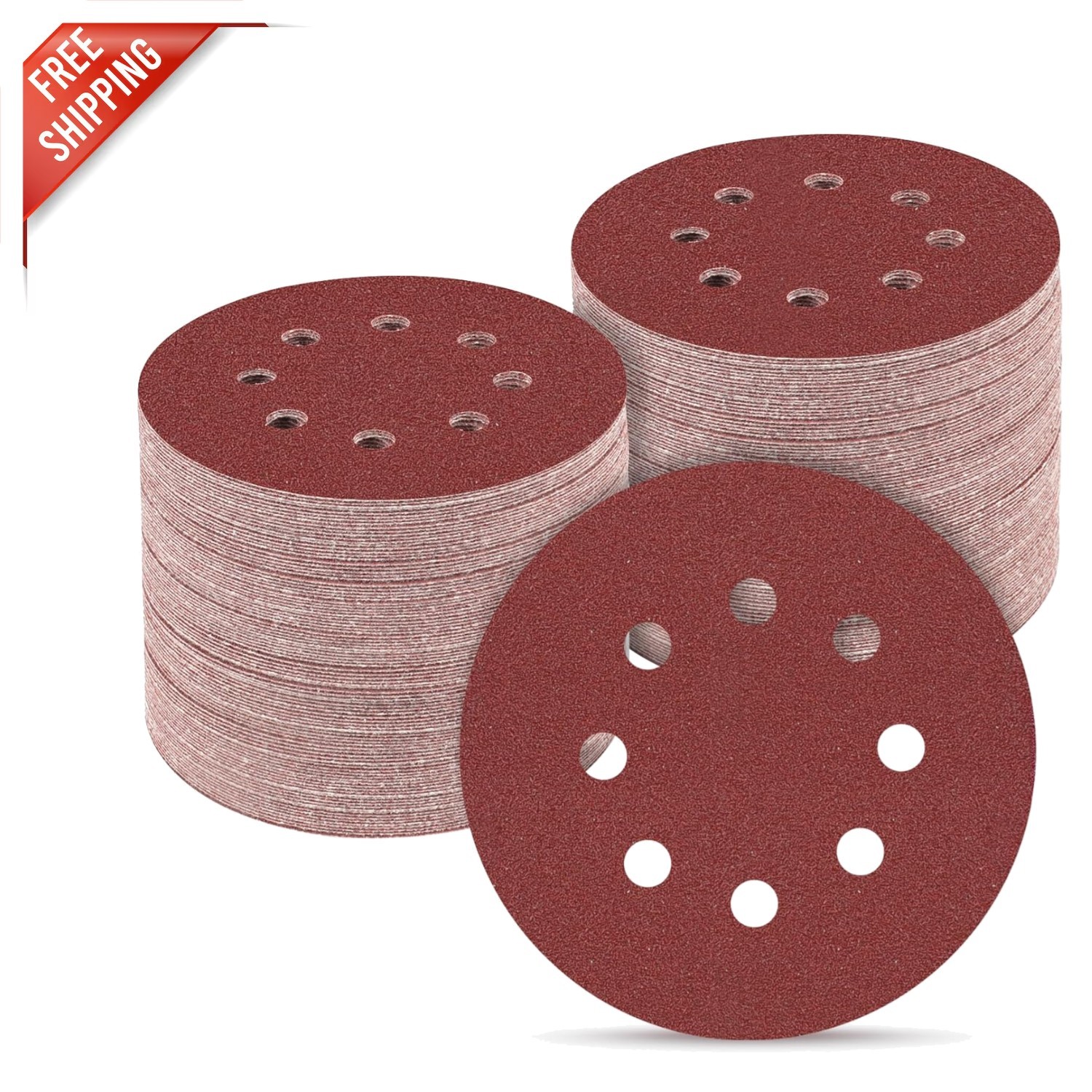 165 PCS 5-Inch Hook and Loop Sanding Discs for Random Orbital Sander Grit 40-600