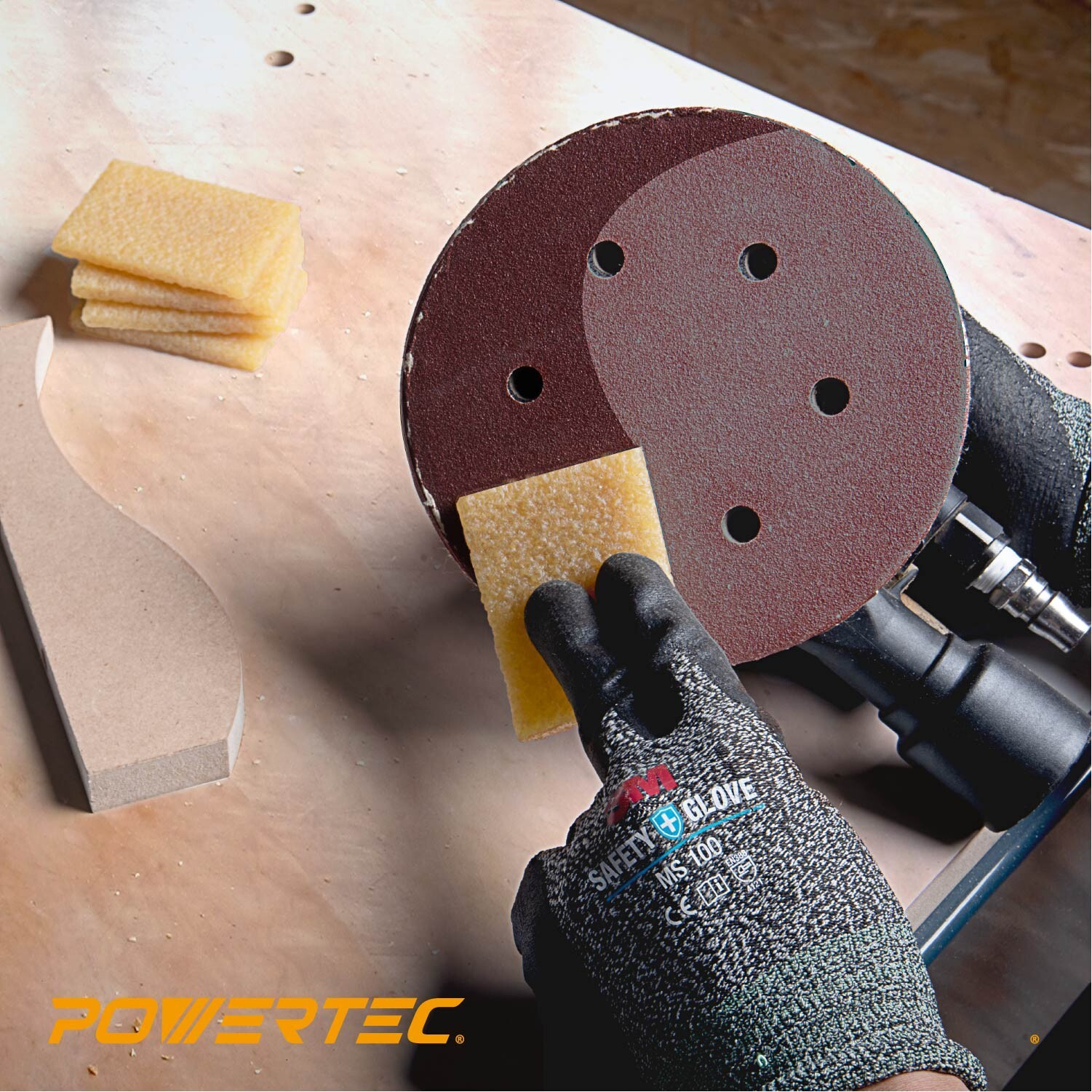 POWERTEC Abrasive Belt Cleaner for Sanding Belts, Discs & Sandpapers, 10 Pack