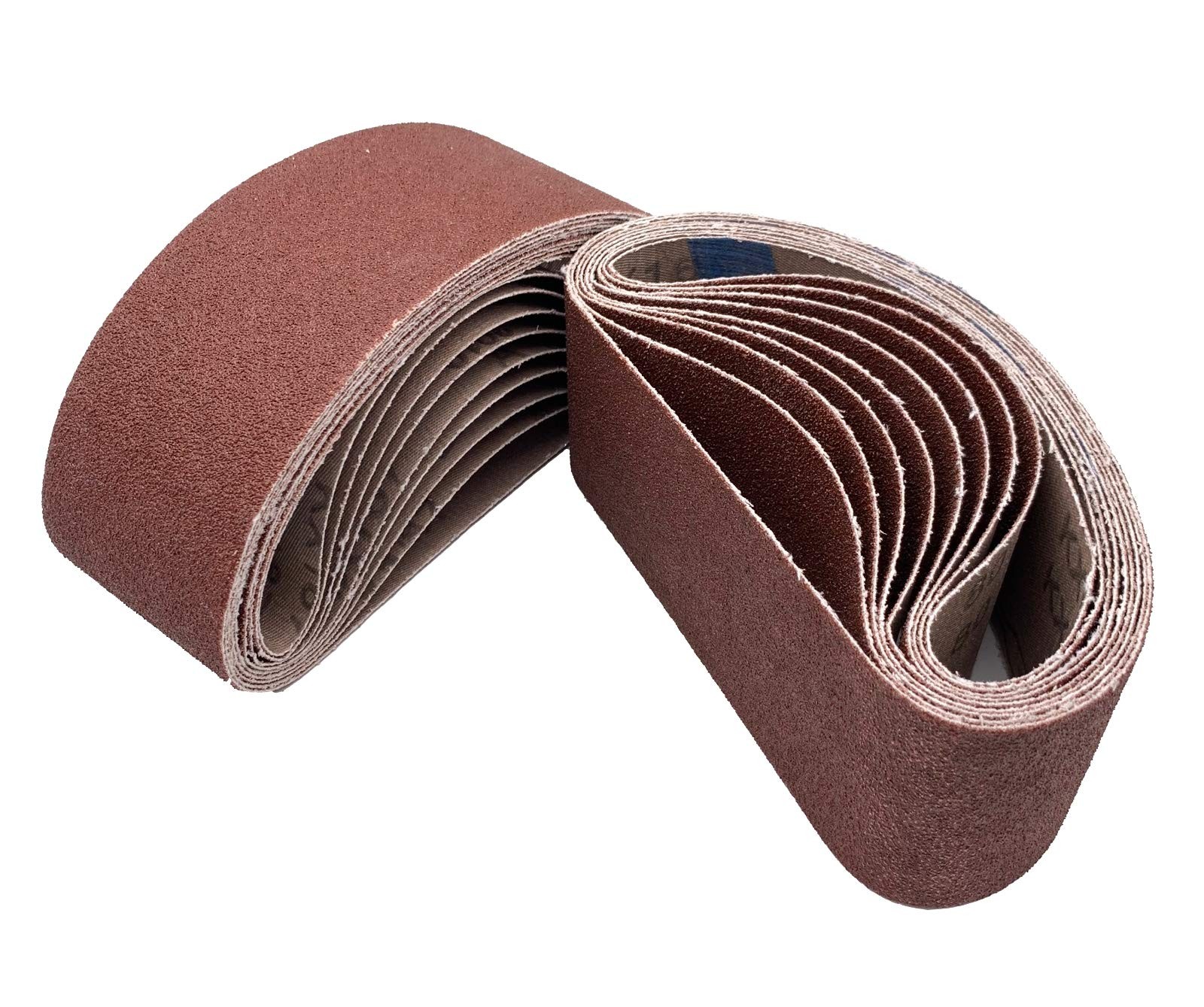 18 PCS 2-1/2 x 16 Inch Belt Sander Sanding Belts, 80 Grit Aluminum Oxide Abra…
