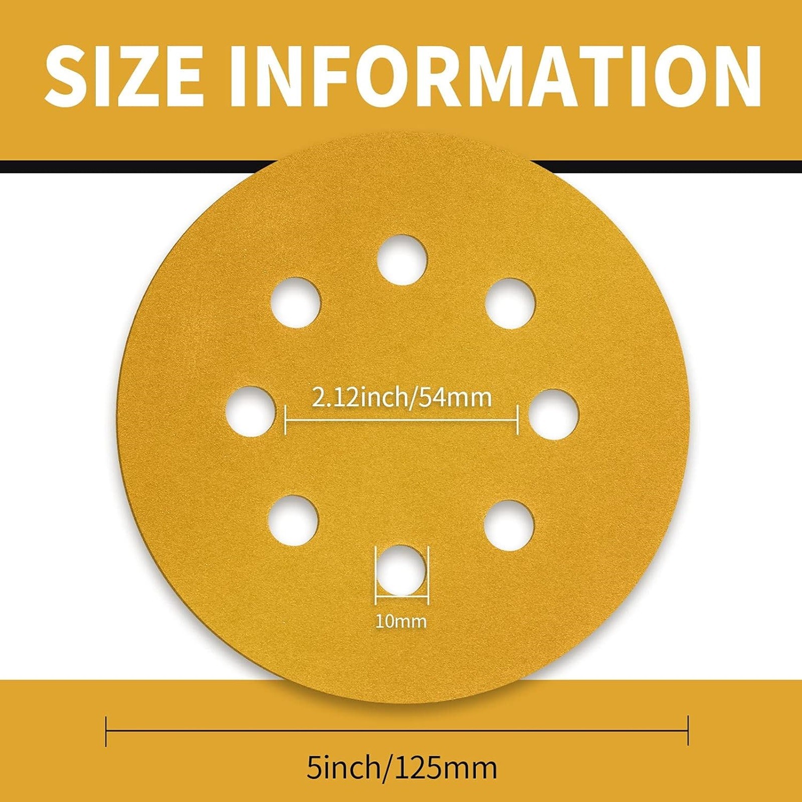 100PCS 60 80 120 150 240 Grit Sanding Discs 5inch 8-Hole Hook Loop Sander Paper