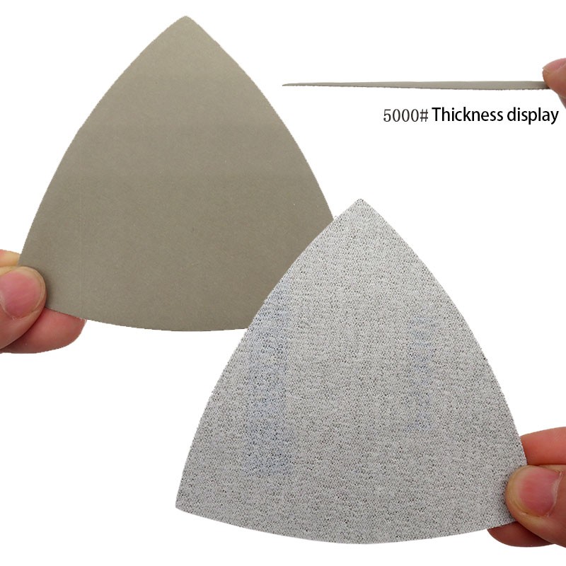 Flocking Triangles Sandpaper 90mm Wet And Dry Hook And Loop P60~P10000 Grit