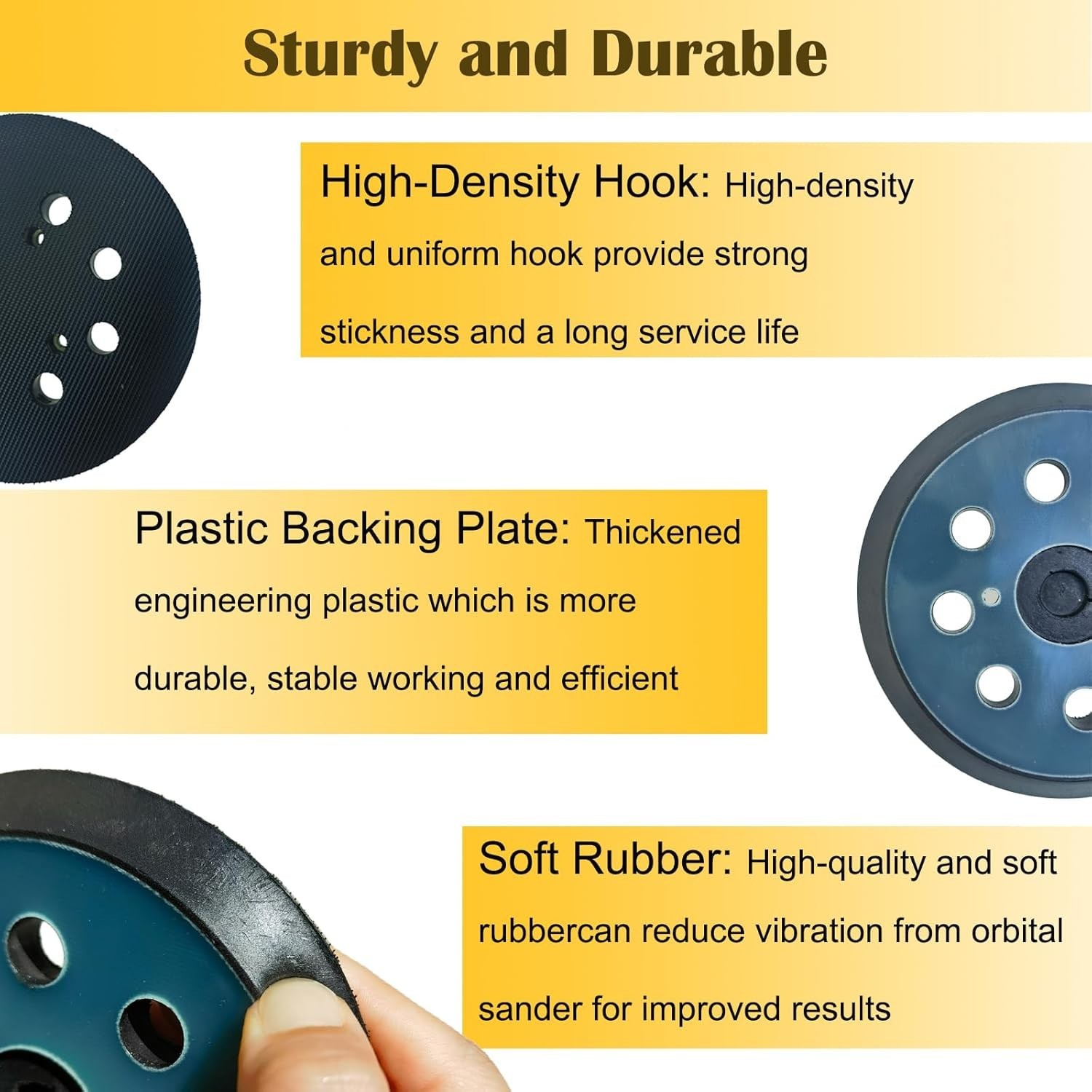 2pc 5″ 8-Hole Replacement Sanding Pads Hook Loop Fits Dewalt DW420 DW421 DW422
