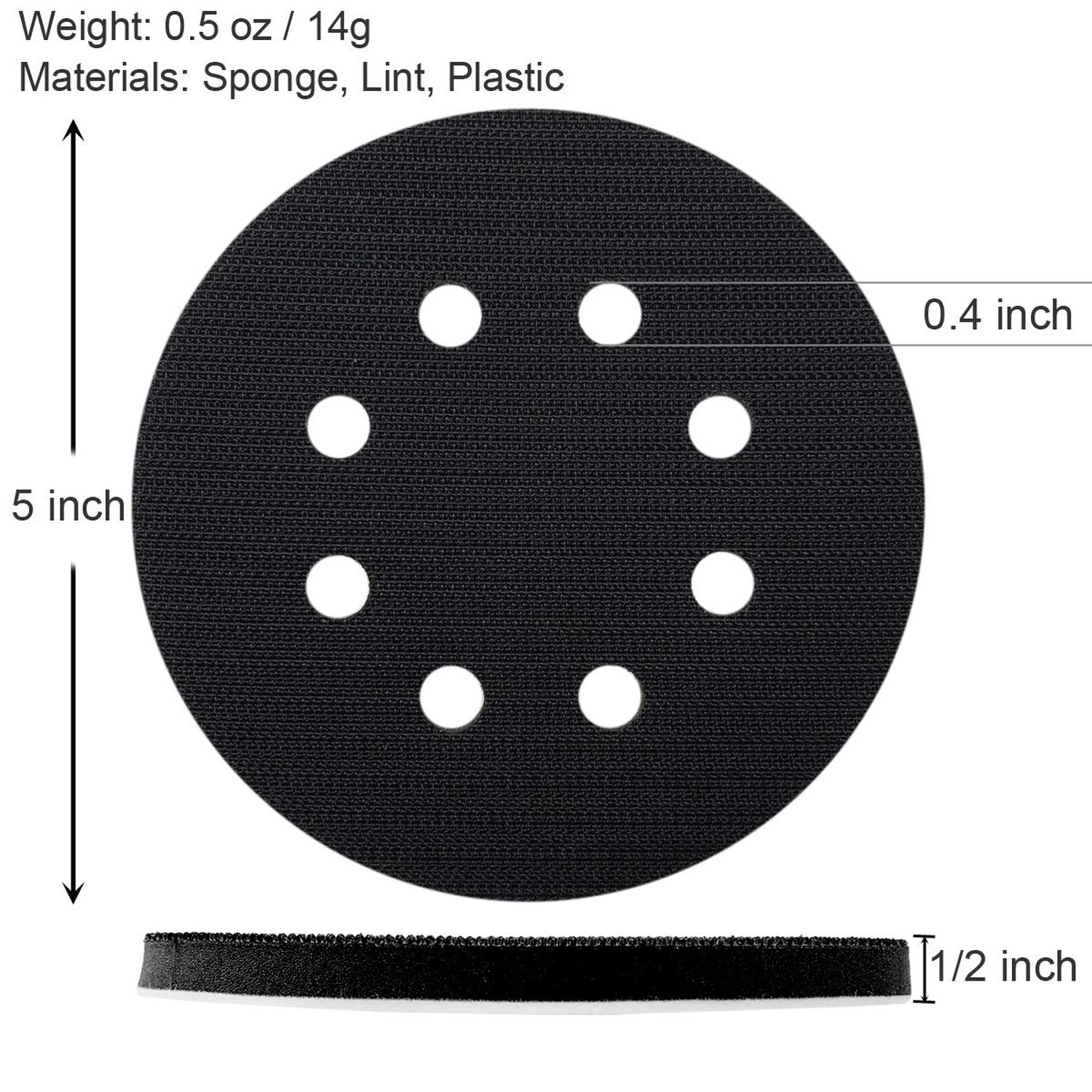 Sander Foam Pad Set 2PCS 5in 8 Hole Hook Loop Buffer Interface Polishing Tool US