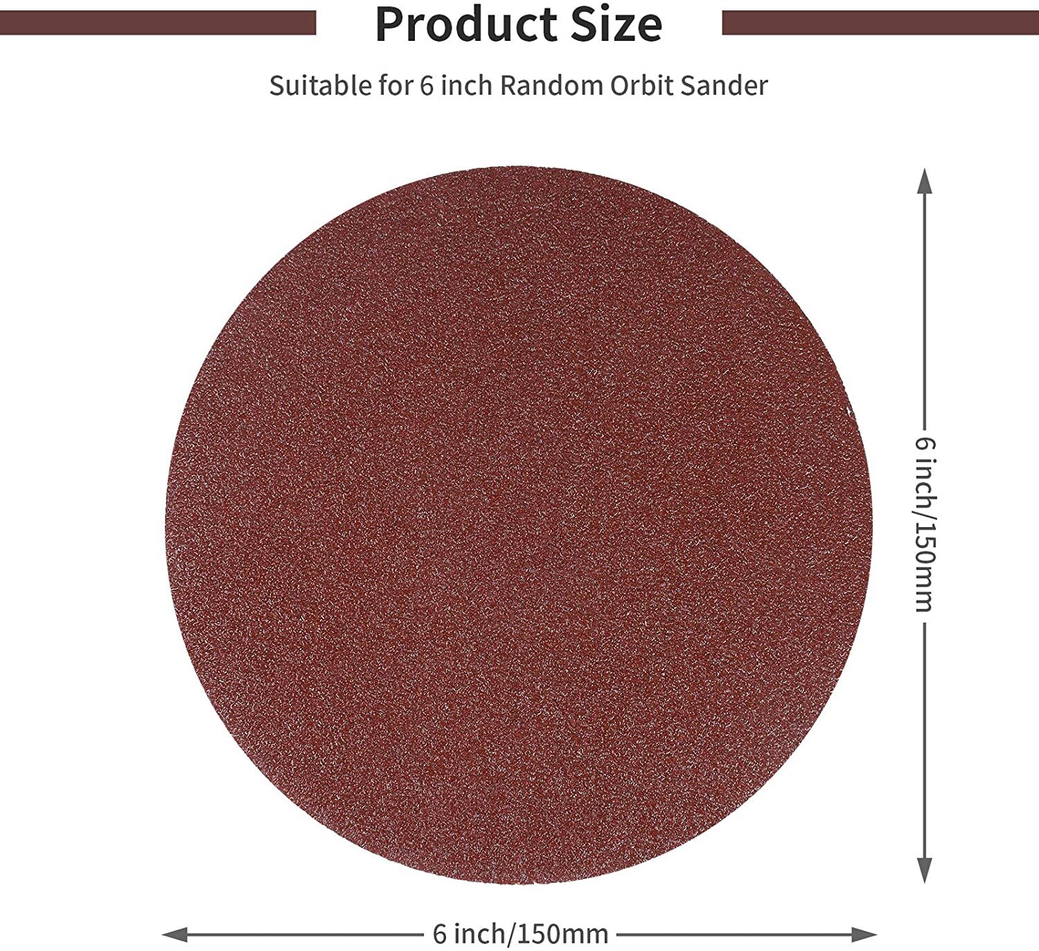 200PCS 6in/150MM Hook Loop Aluminum Oxide Resin Over Resin Sanding Discs 80Grit