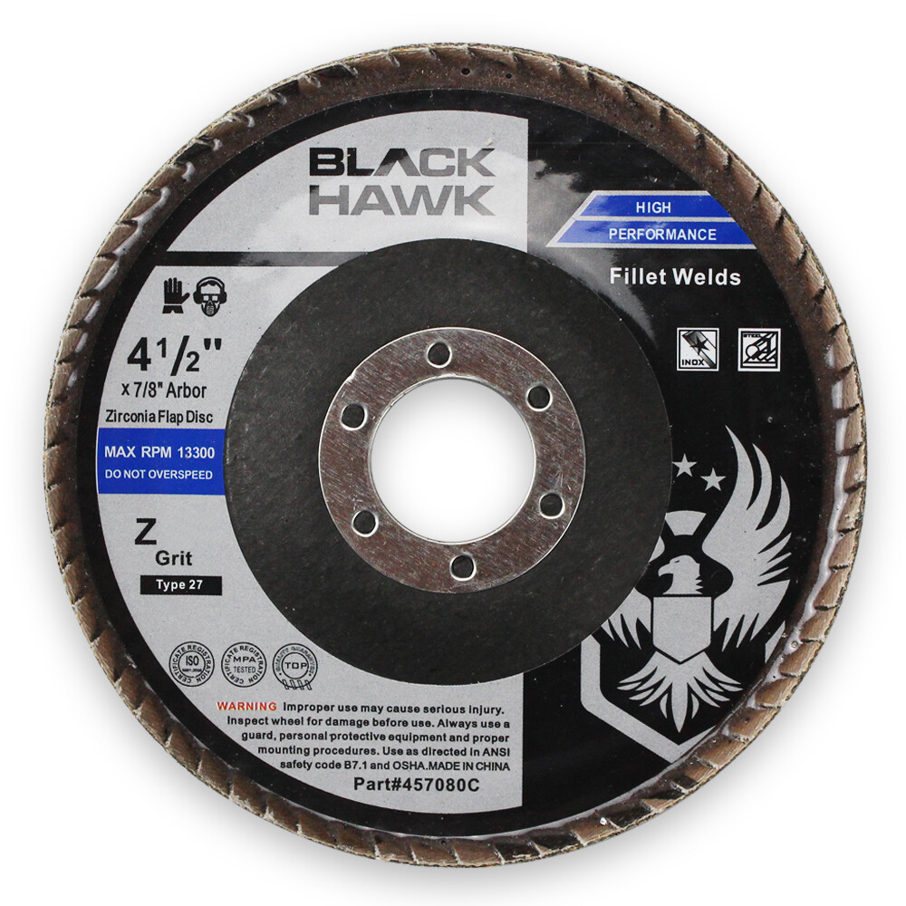 5 Pack – 4.5″ x 7/8″ Zirconia Curved Edge Flap Discs for Fillet Weld and Corners