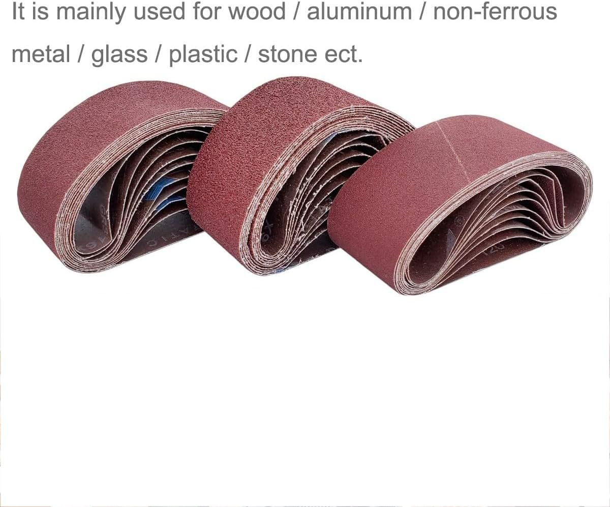 15 PCS 2.5 Inch X 16 Inch Sanding Belts – 5 Each of 40 80 120 Grit Aluminum Oxid