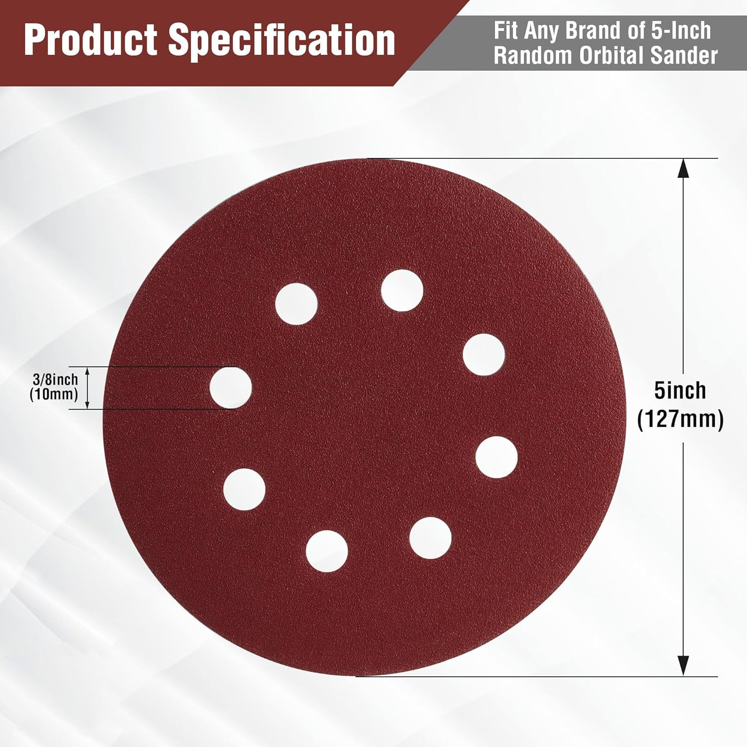 150-Piece Sanding Discs Set – 5-Inch 8-Hole Sandpaper 10 Grades Include 60, 80,