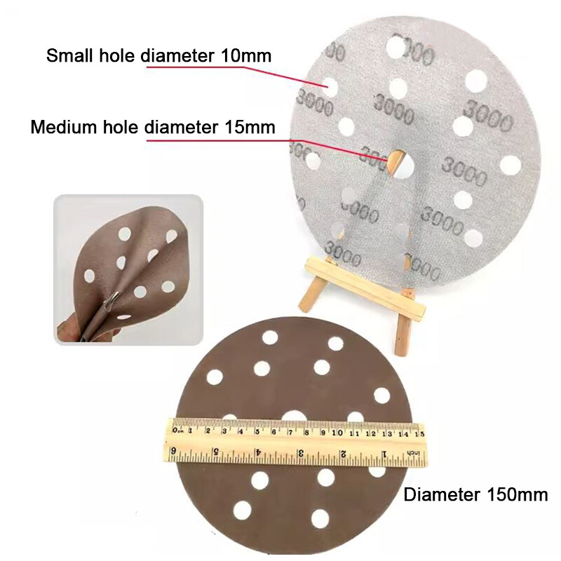 6″ 150mm 15Hole Wet&Dry Sanding Disc 600-5000Grit Sandpaper Film Hook&Loop Pads