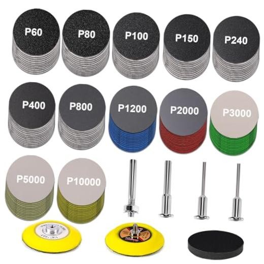188 PCS 3 Inch Wet Dry Sanding Disc, Headlight Restoration Kit Drill 3 inch