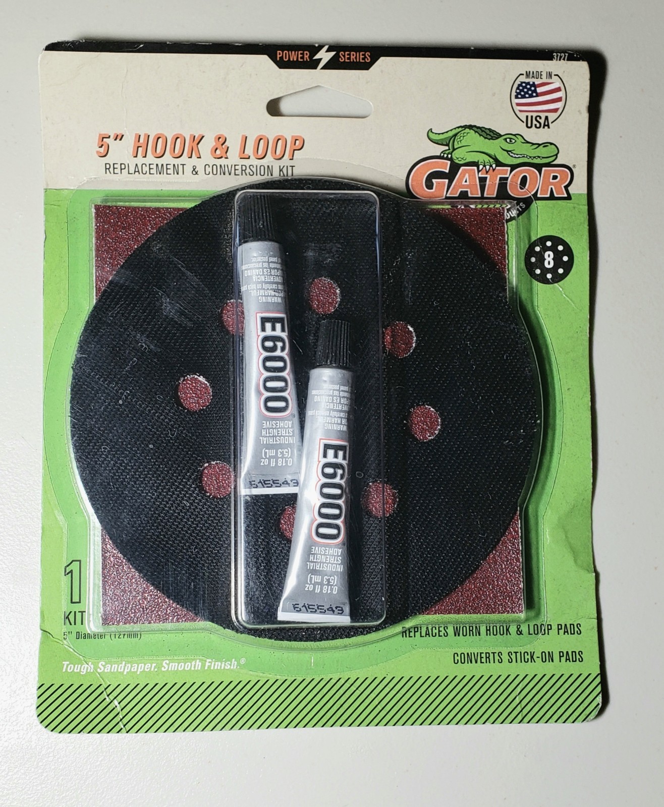 New Old Stock 5″ Hook/ Loop Conversion Kit Gator Finishing Made In USA Sandpaper