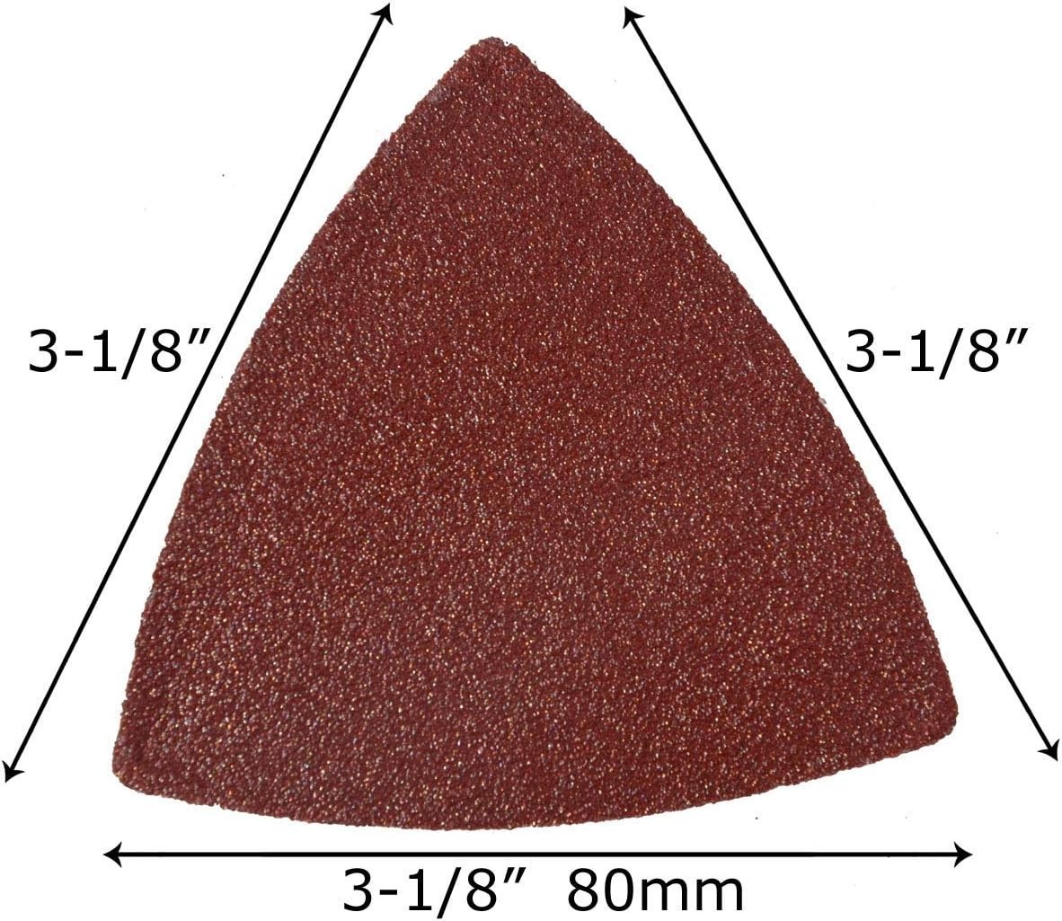 Triangular Oscillating Sanding Pads 3-1/8″ – 55 Pcs Assorted Grits for Woodwork