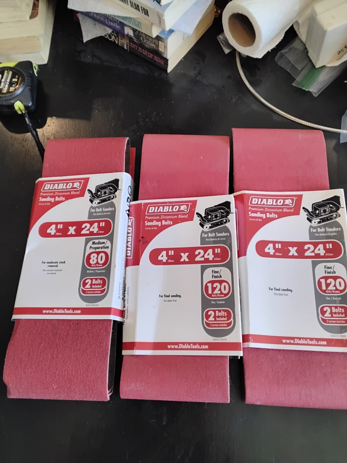 Diablo Premium Zirconium Blend Sanding Belts New 6 Belt Lot 120 Finish