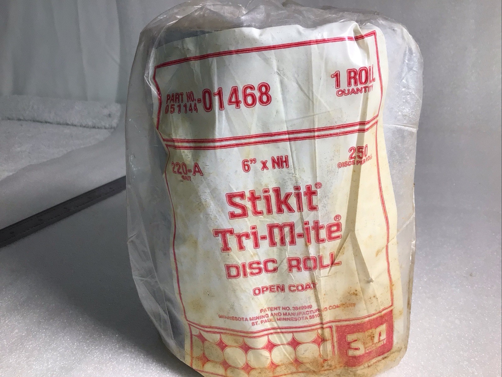 3m stikit Open Coat 220 Grit sand paper Disk Roll 250 Per Roll 6”