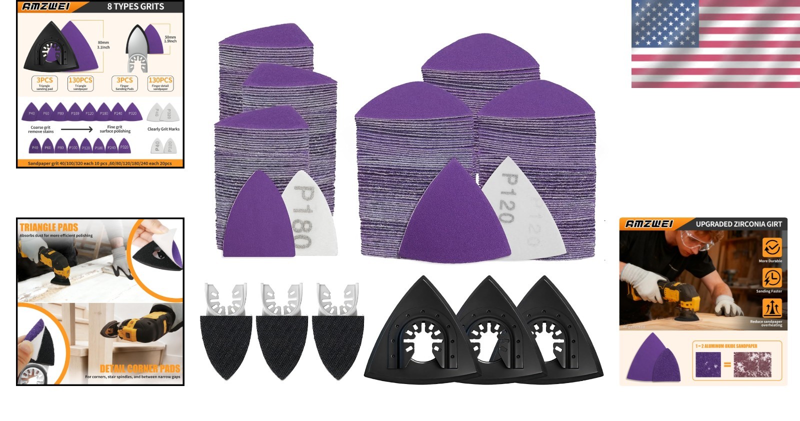 All-In-One 266PCS Zirconia Sanding Set – Compatible with Most Oscillating Tools