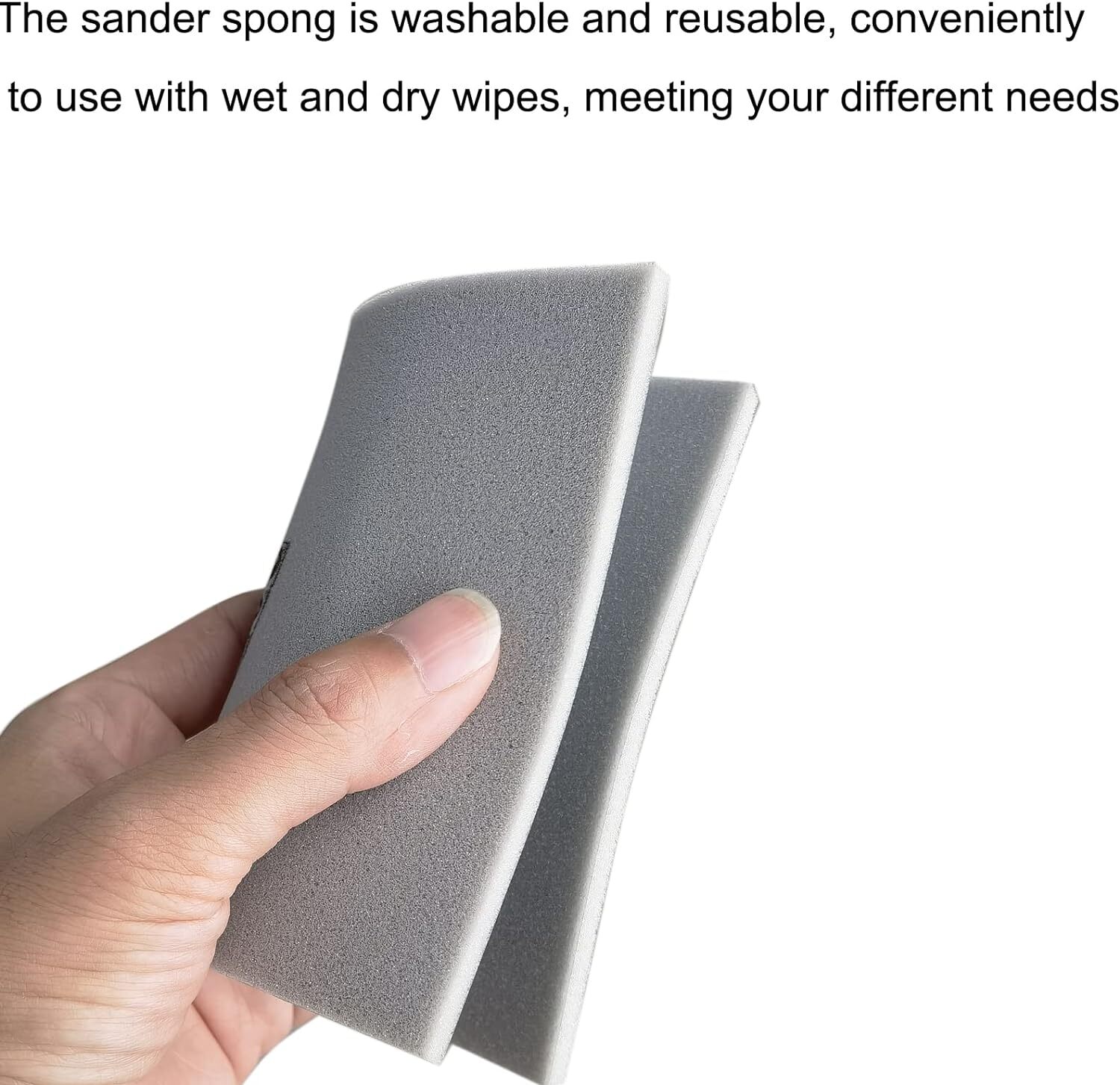 10 Pcs 400 Grit 4.5 X 5.5 Inch Sanding Sponge Set, Wet Or Dry Hand Sa