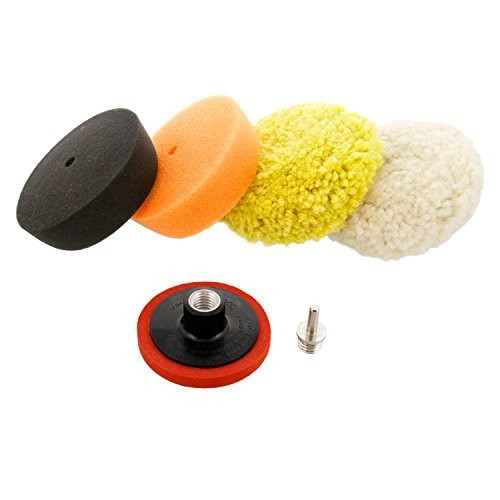 Brand 3″ Mini Buffing and Polishing Pad Kit with 4 Pads, Backing Plate, and