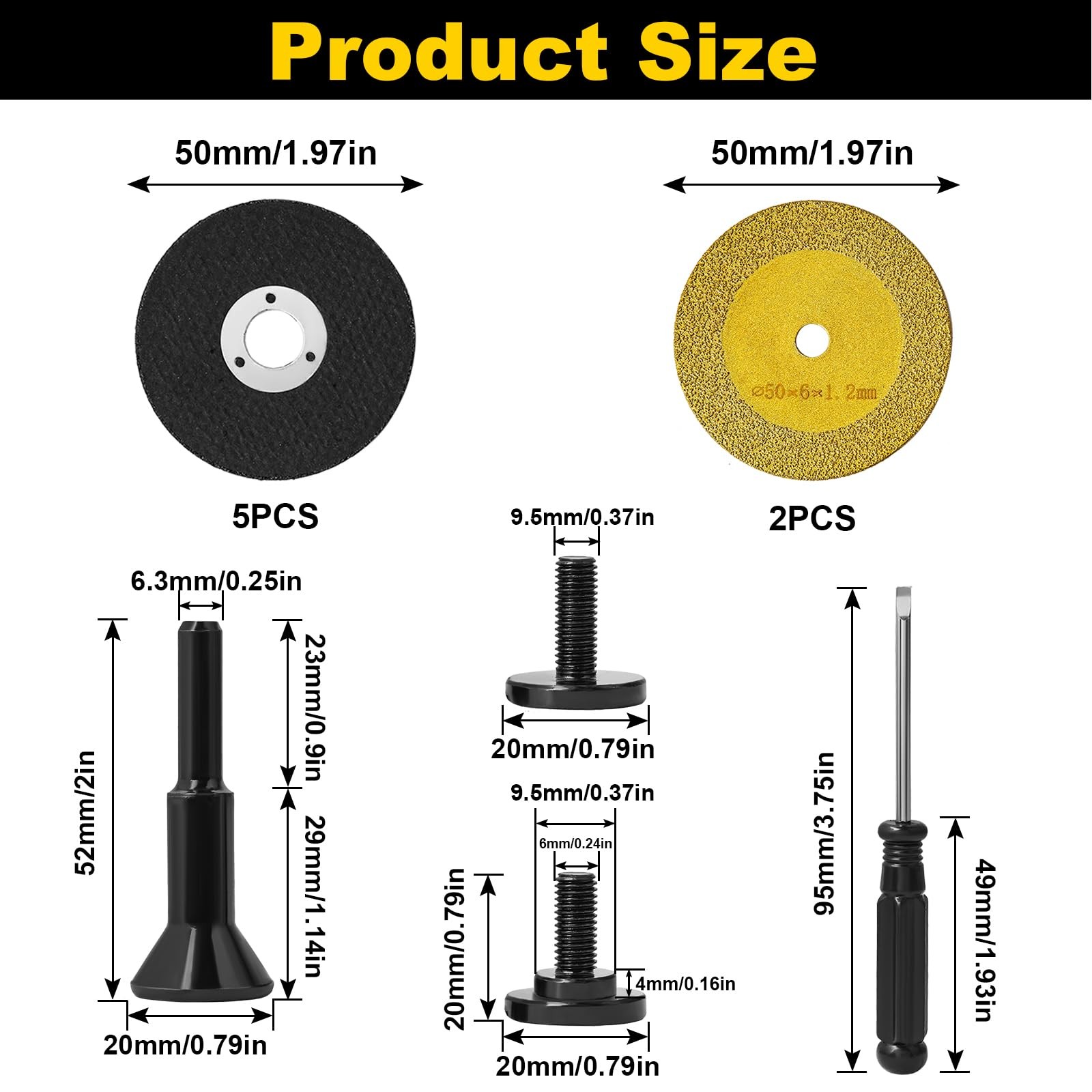 2 Inch Die Grinder Cut-Off Wheel and Diamond Cutting Wheel, Multicolored